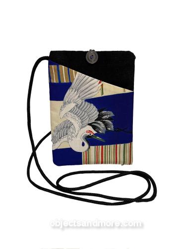 Kimono Phone Bag Crane by THERESA GALLOP
